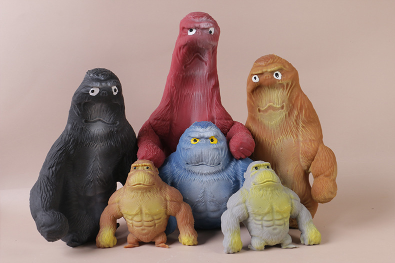 60g Weight Fidget Toys, squishy toy Toys Type TPR Material Orangutan Pattern Cartoon Style, Basic Style Total Huang Decompression Gorilla Toy Big Mouth Donkey Decompression Squeezing Toy Sand Carving Vent Artifact Bobo Chicken Internet-Famous Toys 7