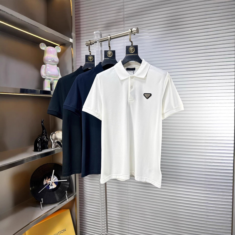 1.1 Correct version 2026BLCG Moncler MLB Prada metal triangle logo POLO short-sleeve T-shirt for men and women 1.1 Correct version 2026BLCG Moncler MLB Prada metal triangle logo POLO short-sleeve T-shirt for men and women