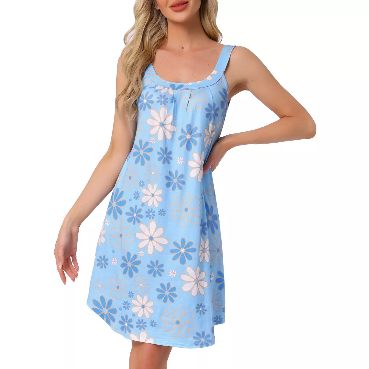 2025 Amazon Cross-Border European and American New Women's Summer Floral Print Round Neck Vest Mid-Length Sleeveless Dress