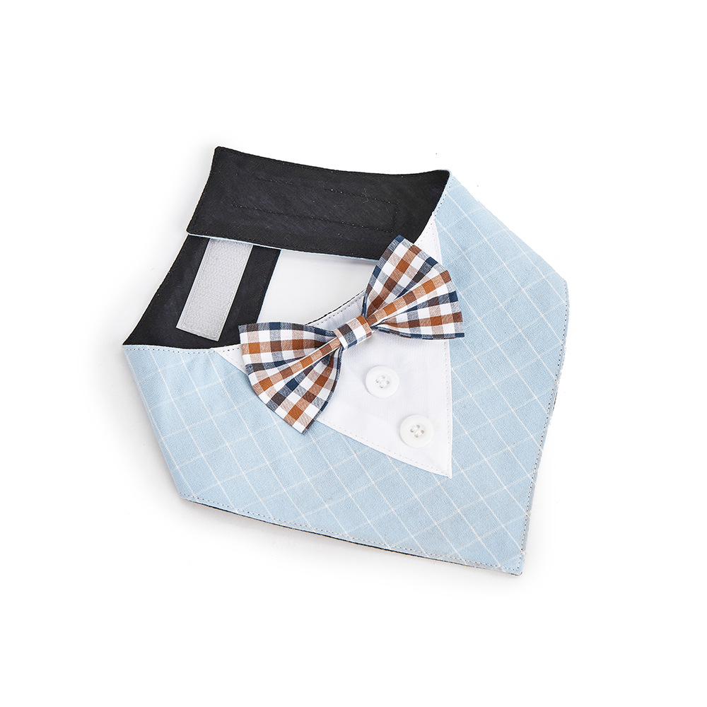 TANPOPO transfronterizo nuevo estilo británico trajes de boda mascotas toallas de saliva velcro toallas bufandas