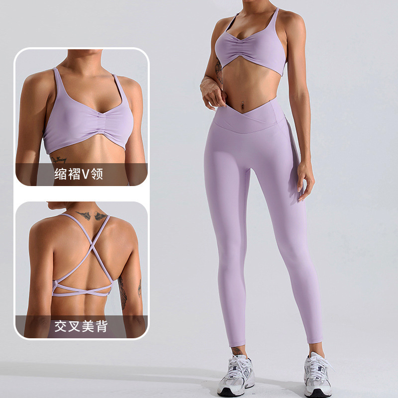 Nueva ropa de yoga de dopamina de alta resistencia para mujer traje de fitness medias deportivas chaleco de yoga al aire libre de secado rápido