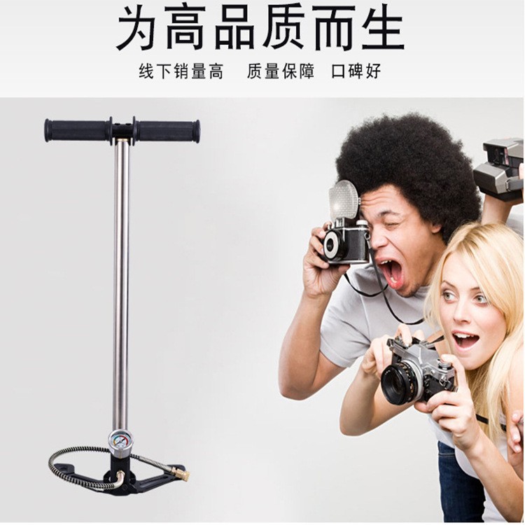 Bomba de alta presión HOTDIVE 30mpa bomba manual de acero inoxidable plegable de tres niveles refrigerada por agua de gran medidor 40mpa