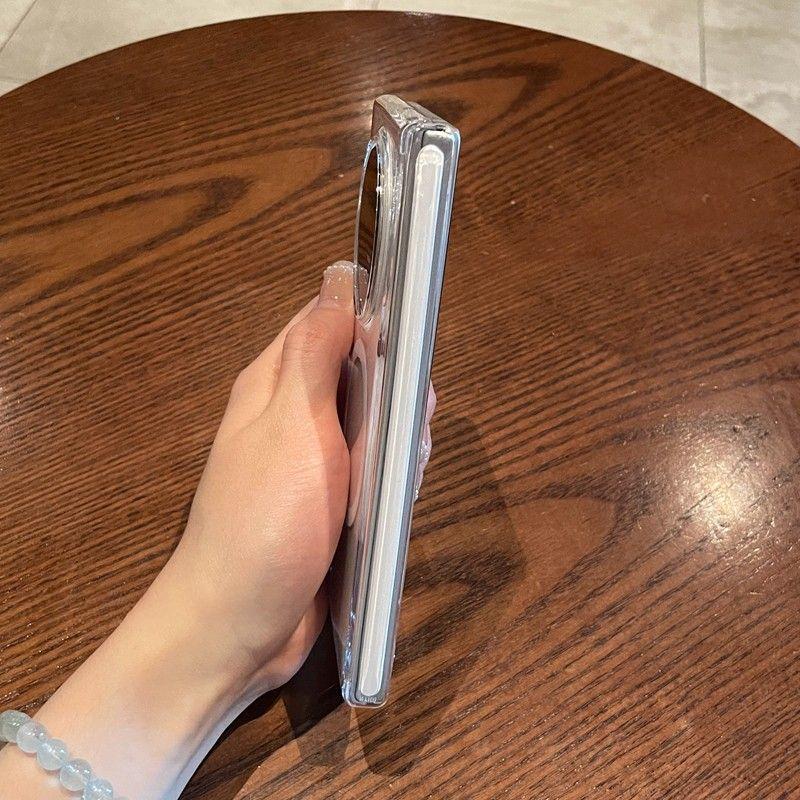 适用vivoxfold5折叠屏手机壳简约透明不发黄xfold3pro磁吸带中轴|undefined