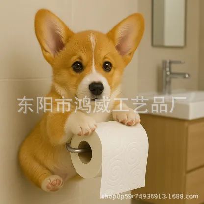クロスボーダー新製品工芸品像家の装飾かわいい犬ペーパータオルホルダートイレットペーパーホルダー樹脂装飾品ペンダント