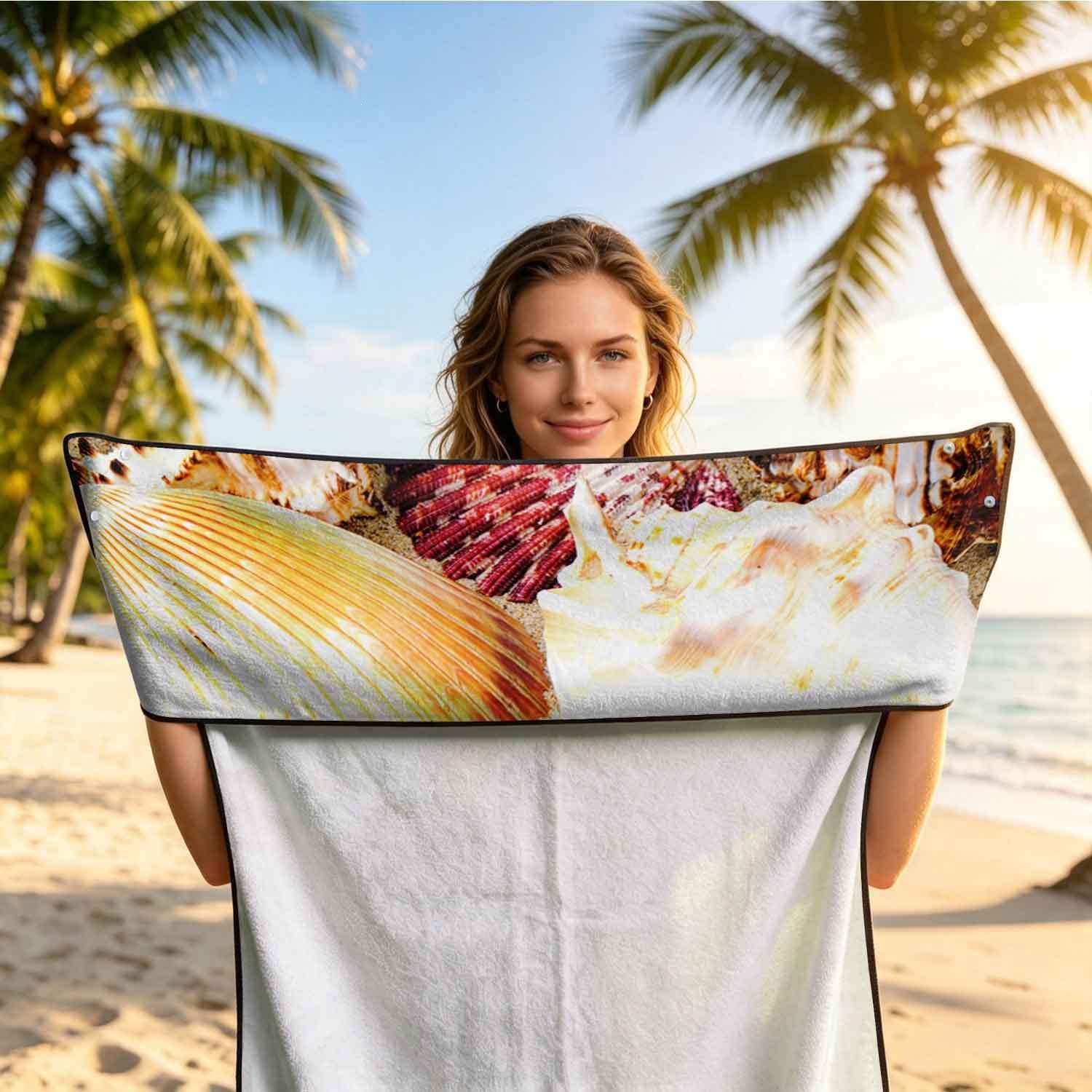 Summer bath towel and car seat cover 2-in-1, ultra-fine fiber outdoor beach and car dual-use universal seat cushion