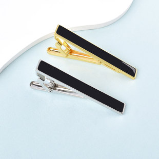 Amazon Cross-Border New Copper Rectangular Painted Tie Clip Men's Business Simple Suit Shirt Tie Clip