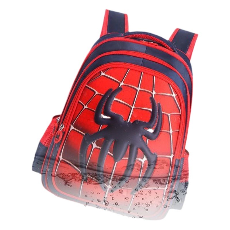 Estudiante de escuela primaria araña Batman mochila kindergarten clase media grado uno dos tres niños mochila guapo mochila