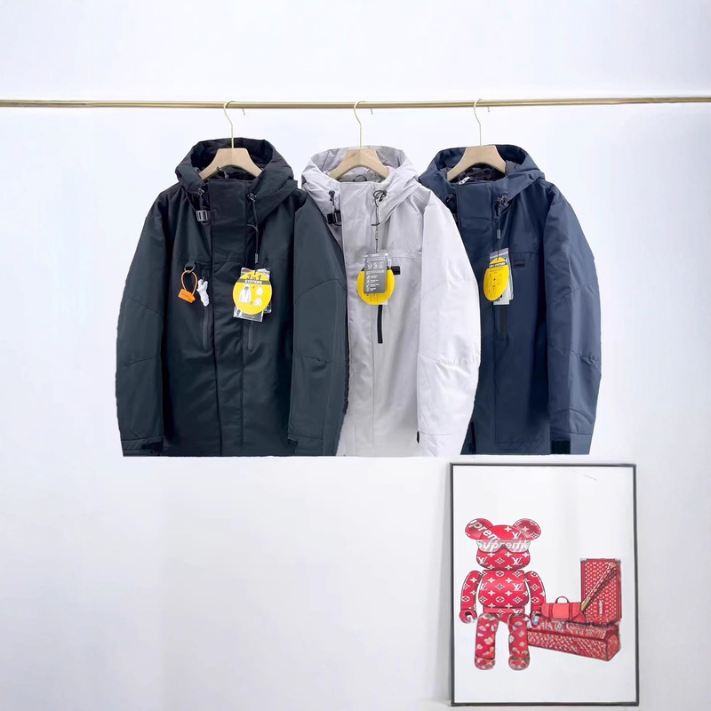 25 Winter North Face Himalaya Three-In-One 0.05kg Piece Set down Jacket + Windbreaker for Men and Women Couple Style Korean Version for Women