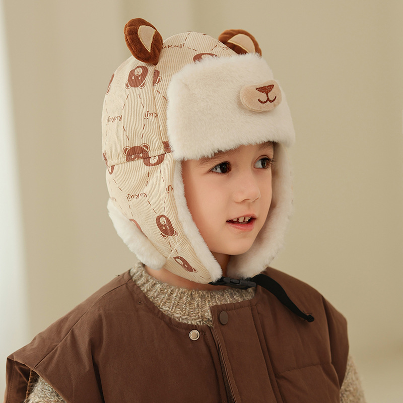 Sombreros para niños otoño y invierno para niños gorras de pelusa gorras calientes niñas gorras de invierno para bebés gruesas