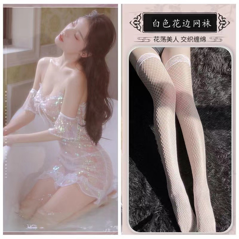 뷰티 페어리 스커트 + 화이트 망사 스타킹