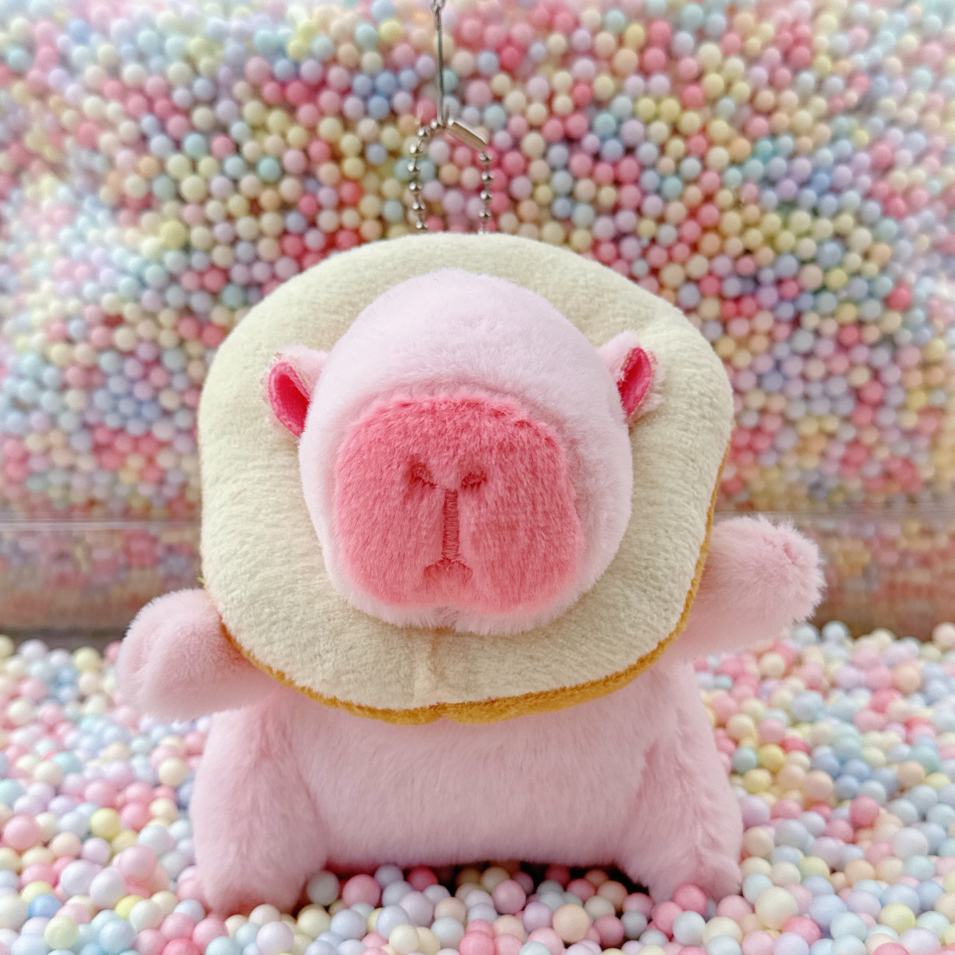 베이글 핑크 카피발라 + 비즈 체인