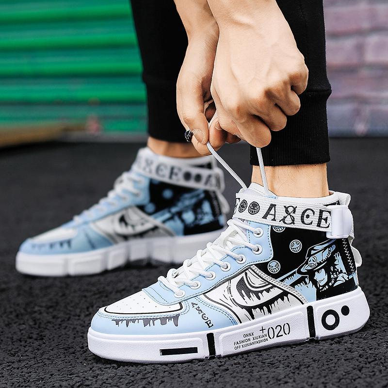 2021春秋款男童鞋子街舞鞋儿童男孩嘻哈潮流高帮鞋秋鞋大码运动鞋