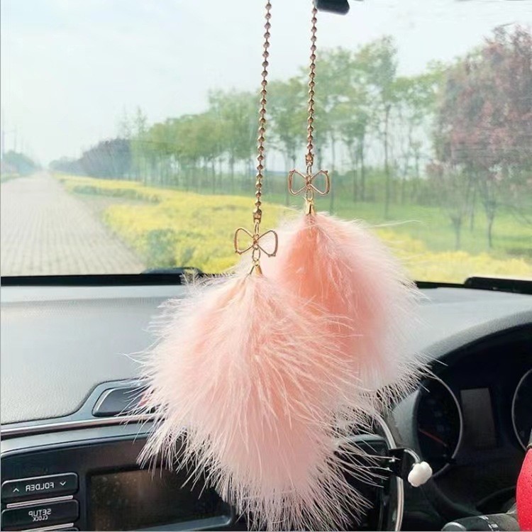 Colgante de coche, colgante de coche, plumas hermosas, espejo retrovisor creativo, colgante de coche, decoración linda, suministros para coche