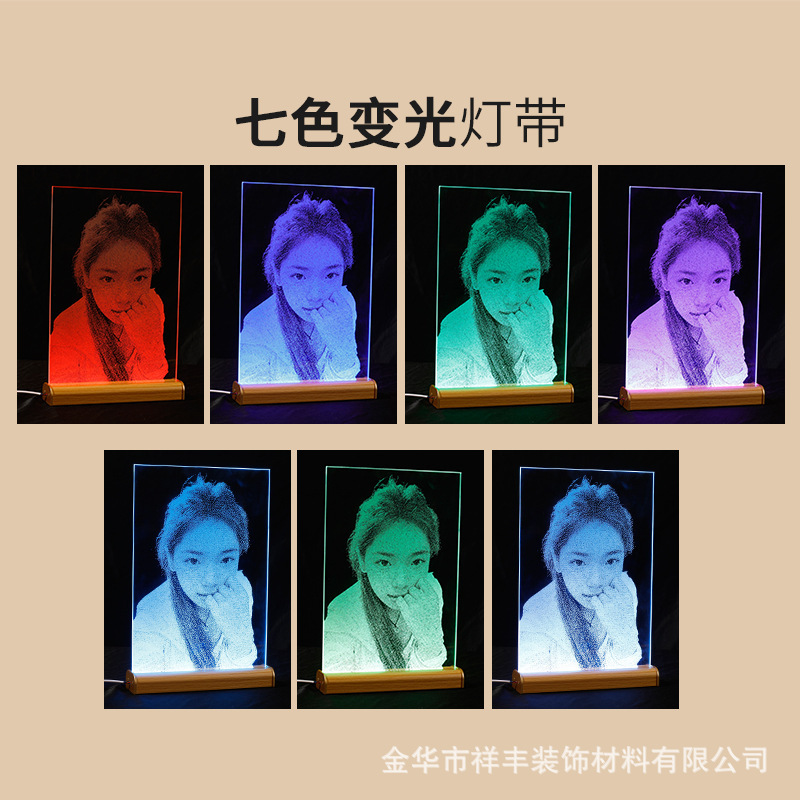 メーカー卸売直接供給ハンマーガラス絵画無垢材発光プラグインランプホルダーナイトライトデスクトップテーブル 520 バレンタインデー|undefined