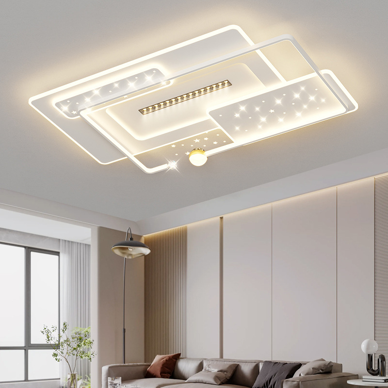 Lámpara de techo de sala de estar de lujo, protección ocular de espectro completo, lámpara colgante de dormitorio principal, ambiente moderno, simple, ultrafino, ahorro de energía