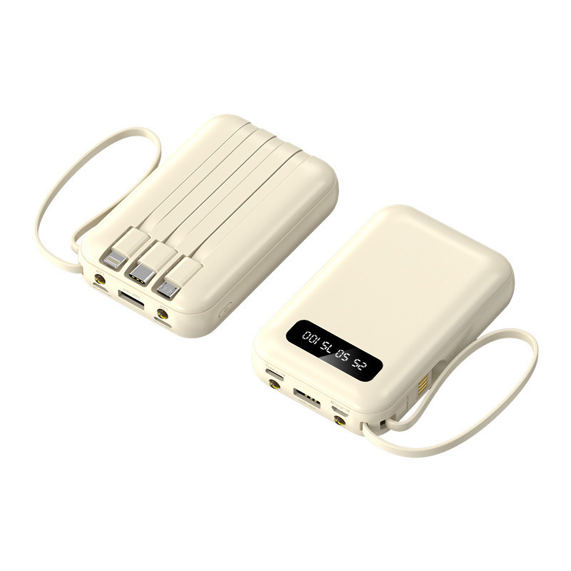 卸売カスタマイズされたワイヤーパワーバンク 20000 mAh コンパクトポータブルデジタルディスプレイモバイル電源ギフトロゴ|undefined