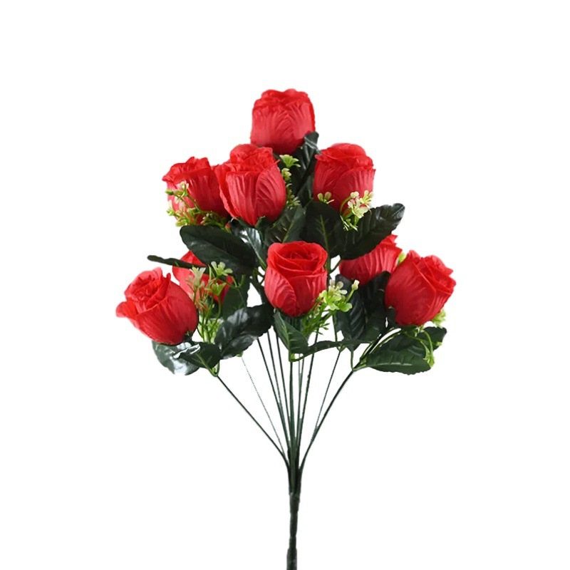 Customizado 12 capas grasas flores de rosas flores falsas de venta caliente transfronterizas decoración de bodas decoración del hogar flores de plástico al por mayor