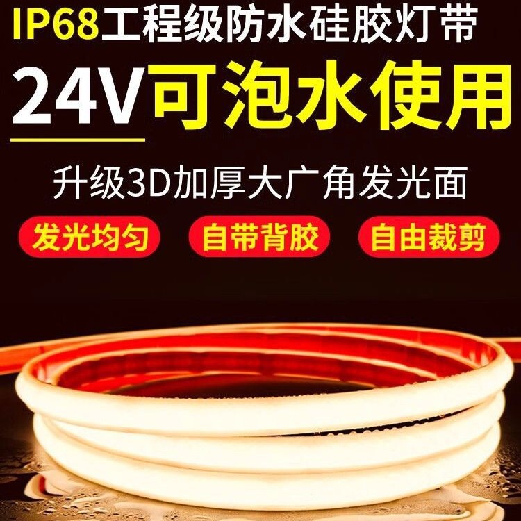 Factory direct batch 24V low voltage outdoor swimming pool cob light bar indoor outdoor waterproof 24V ancient fish tank led light strip