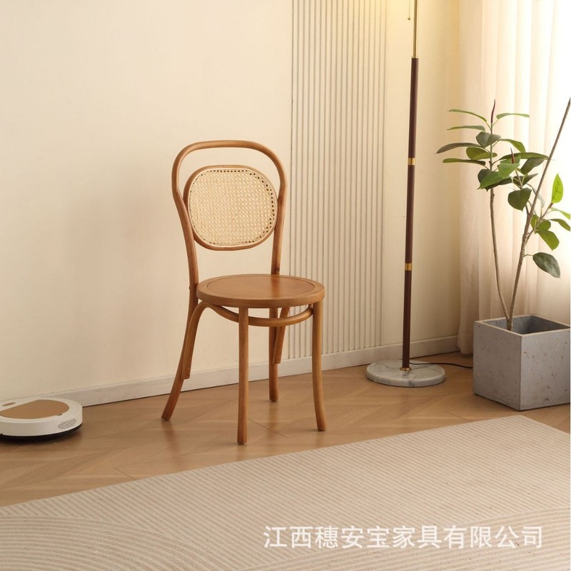 实木餐椅椅子靠背椅整装藤编家用商用格曼椅民宿咖啡店椅高靠背|undefined