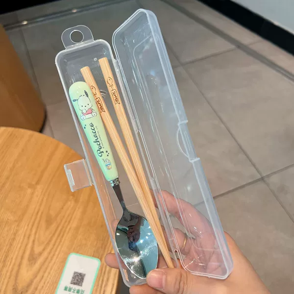 Pacchard dog spoon + chopsticks (folding box)