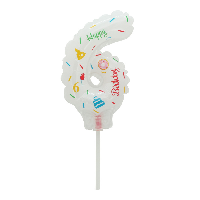 Venta directa de fábrica Mini clip de película de aluminio digital globo pastel decoración de cumpleaños accesorios fotográficos globo vela globo