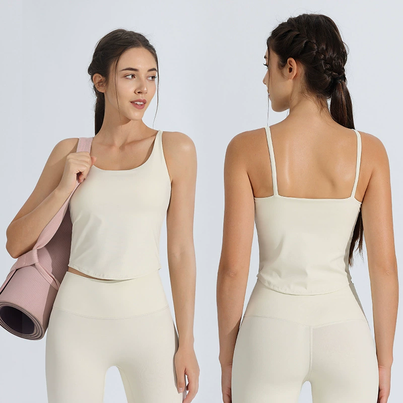С нагрудным ковриком спортивное нижнее белье йога жилет фитнес-бюстгальтер женский подтяжка топ