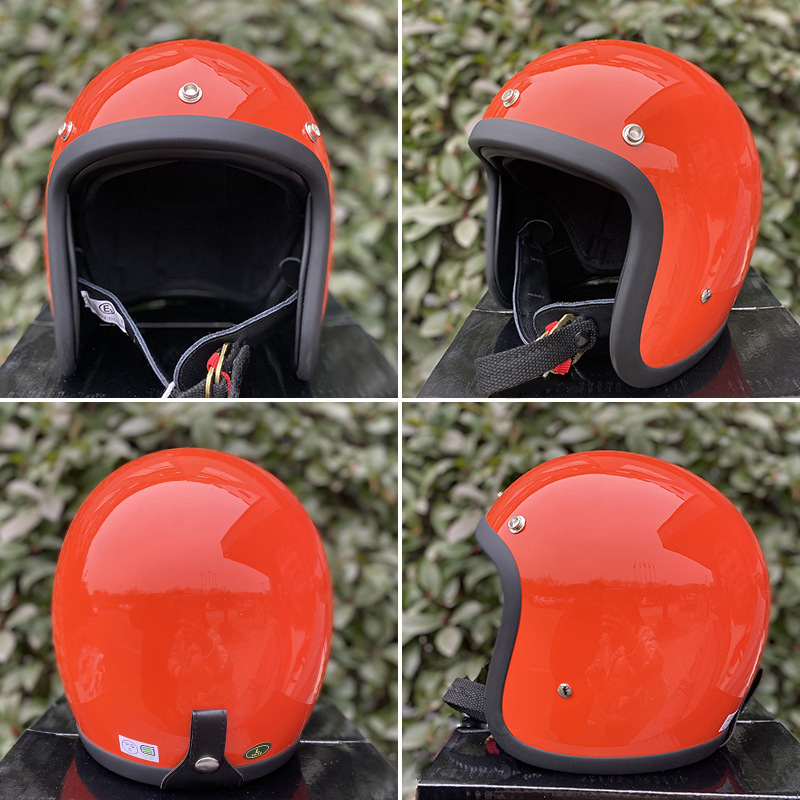 Cross-Border Exclusive 500Tx Helmet Half Helmet Retro Helmet Fiberglass Motorcycle Helmet 3/4 Helmet Dropshipping