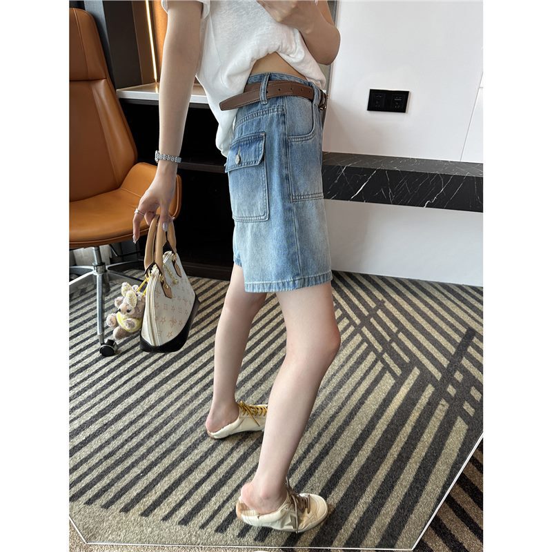 Unbeatably Flattering for Your Legs! Blue Denim Shorts for Women, Summer Thin Style, 2026 New Versatile Wide-Leg Pants