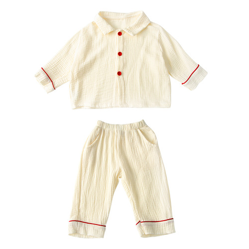 Children's pajamas boys  new spring and autumn pure cotton gauze baby suits children girls home clothes
