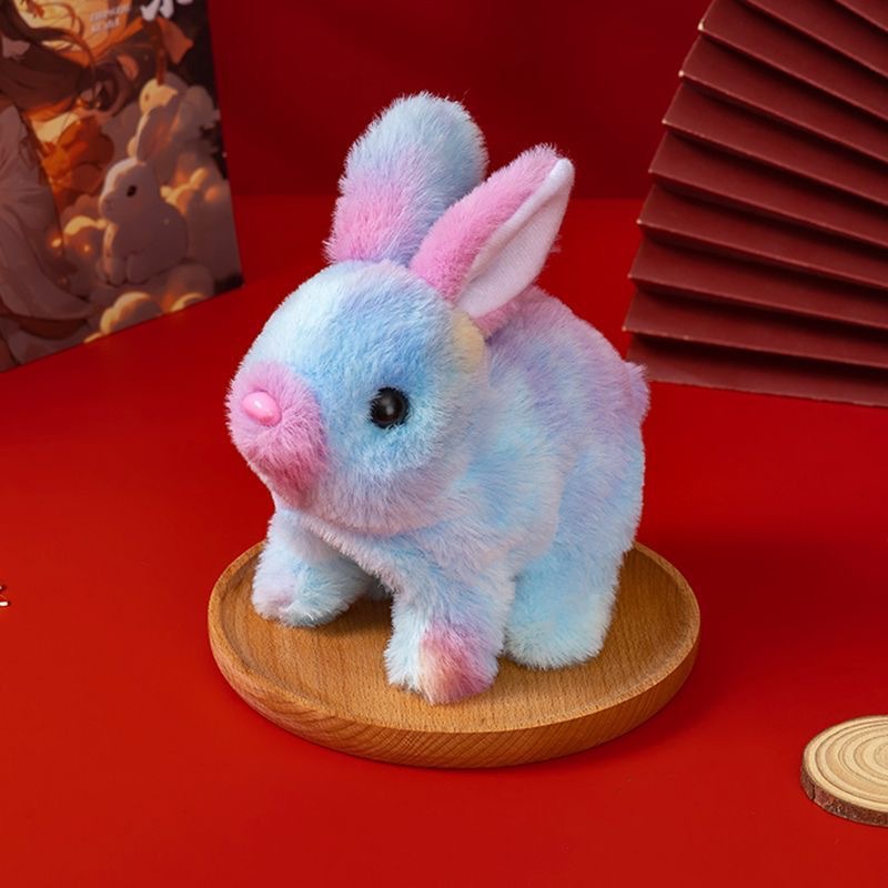 Juguete de conejo de peluche eléctrico de simulación para niños
