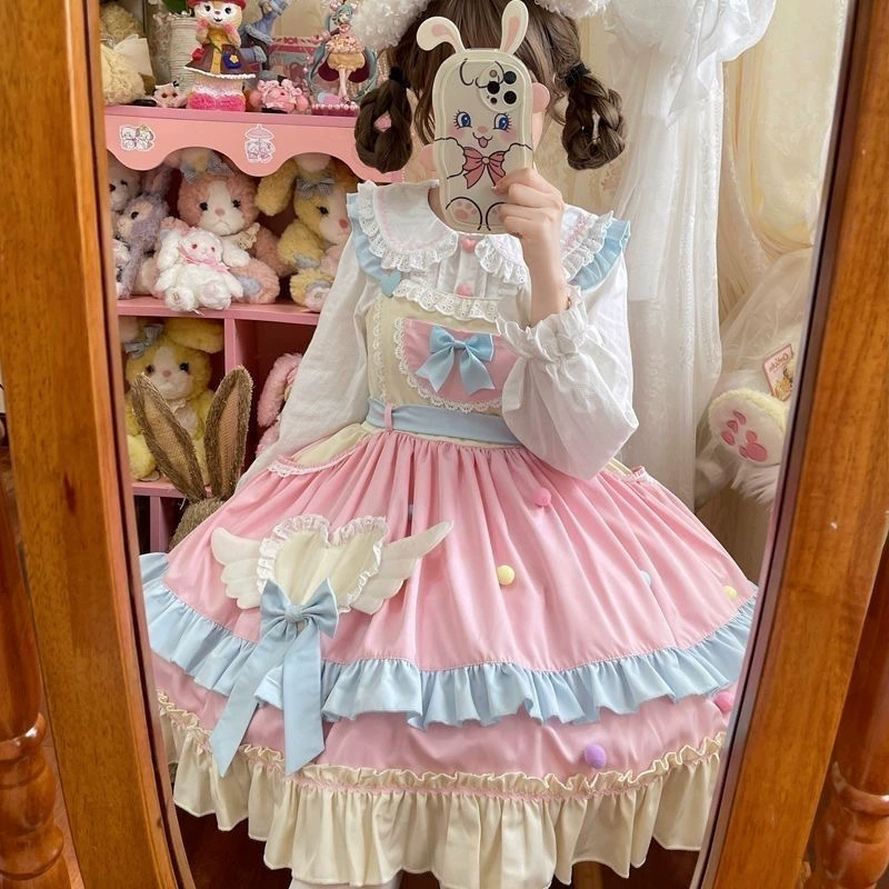 Летнее свежее платье Лолиты оригинального дизайна, милое платье Лолиты, милое платье на подтяжках jsk