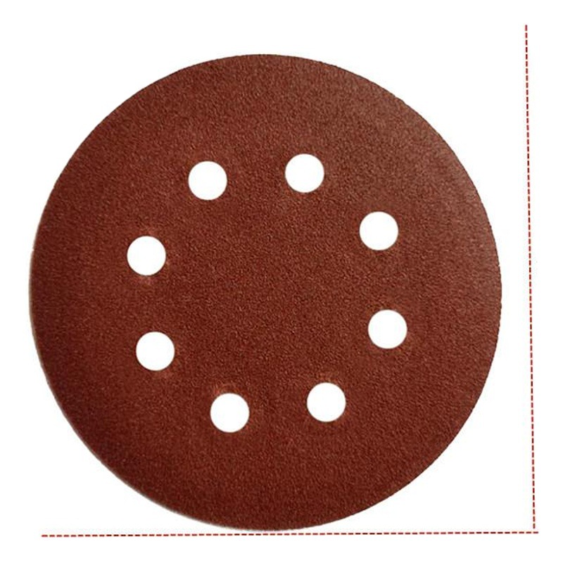 Flocado papel de lija 5 pulgadas 8-agujero 125mm disco cepillado papel de lija Molino de aire flocado papel de lija transfronteriza Venta caliente