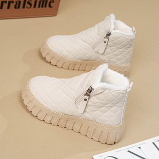 Snow Boots Women's 2024 Winter New Women's Shoes fleece-lined Thickened Bread Shoes Increased Thick Bottom Warm Short Cotton Shoes Women