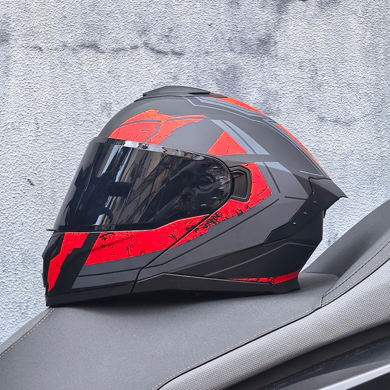 LVS3C certificado casco de motocicleta estándar nacional para hombres y mujeres casco de cara a cara casco de locomotora de verano seguridad general de cuatro estaciones