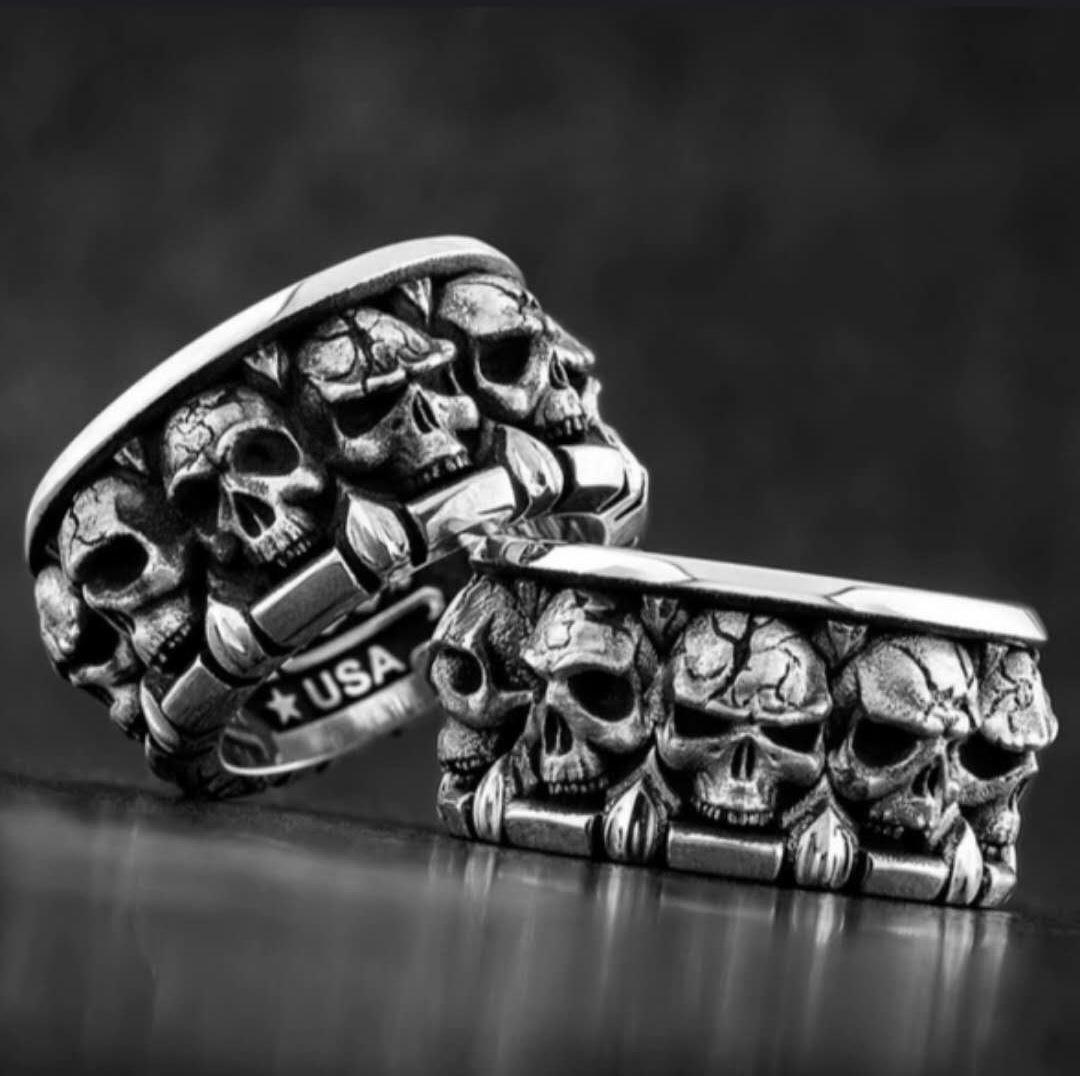 Retro Skull Alloy Plating Unisex Rings 1 Piece display picture 1