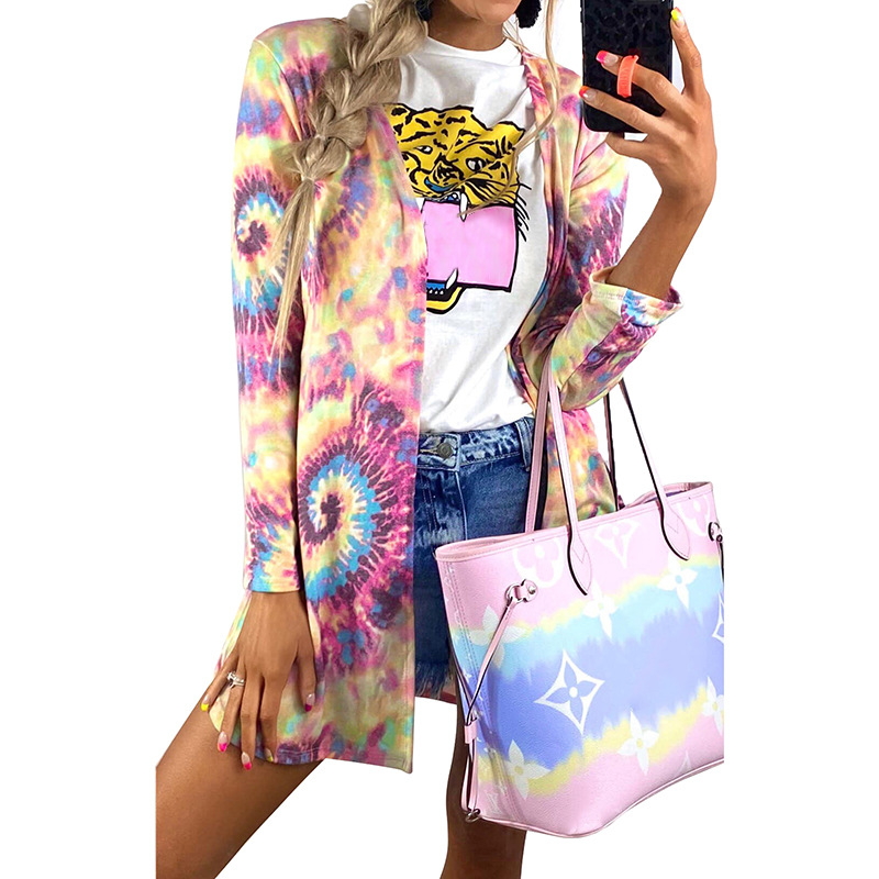 tie-dye printing long-sleeved casual cardigan  NSZH55712