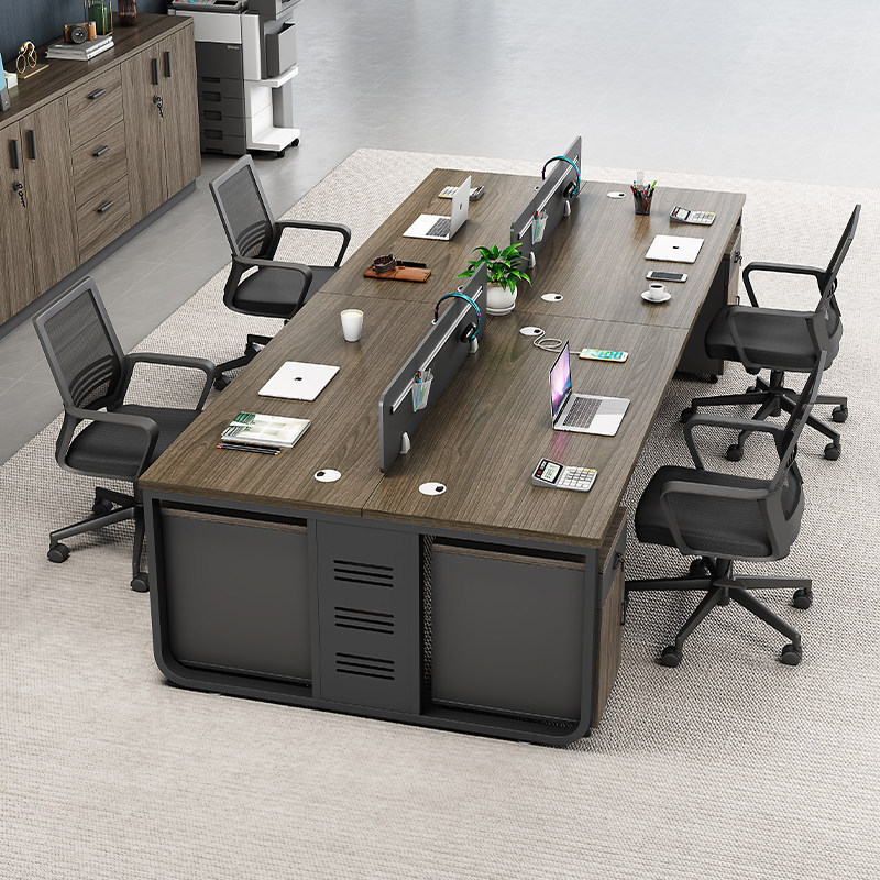 Staff Office Desk and Chair Set, Four-Person and Two-Person Workstations, Modern Minimalist Computer Desk, Office Desk