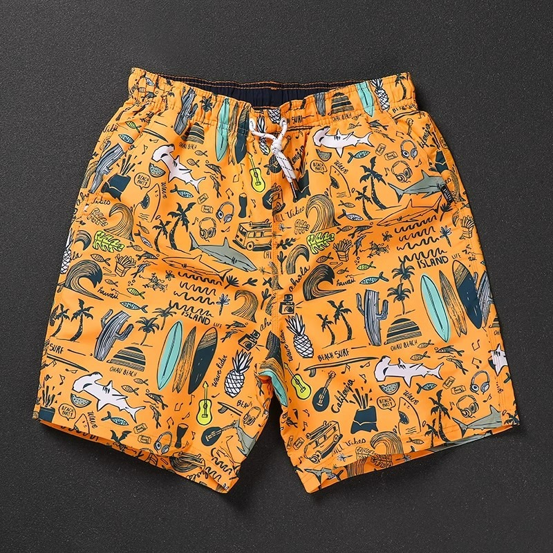 Beach Pants Quick-drying with Lining Surfer Pants Men's Double-layer Swimming Trunks Beach Shorts Swimming Beach Pants