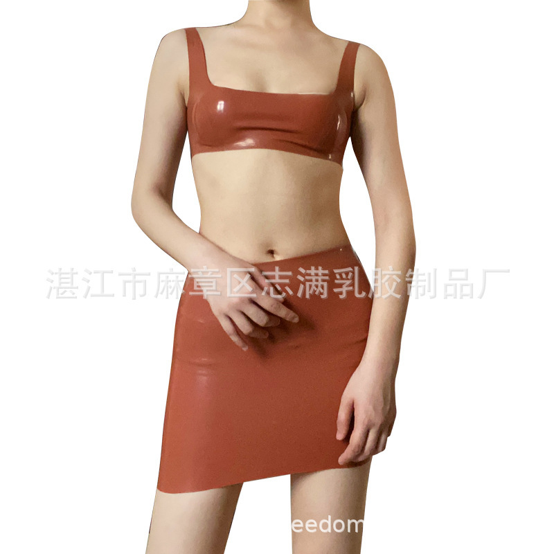 European and American Sexy Fashion latex Clothing latex Vest Bra latex Tight Hip Skirt latex latex Skirt