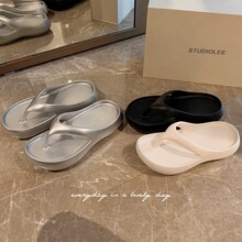 现货~夏日沙滩夹趾厚底凉鞋踩屎感百搭人字拖女