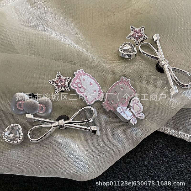 Ballet Kitty Silver Kate Cat Adaptable Clogs Daily Versatile with Detachable Shoe Charms