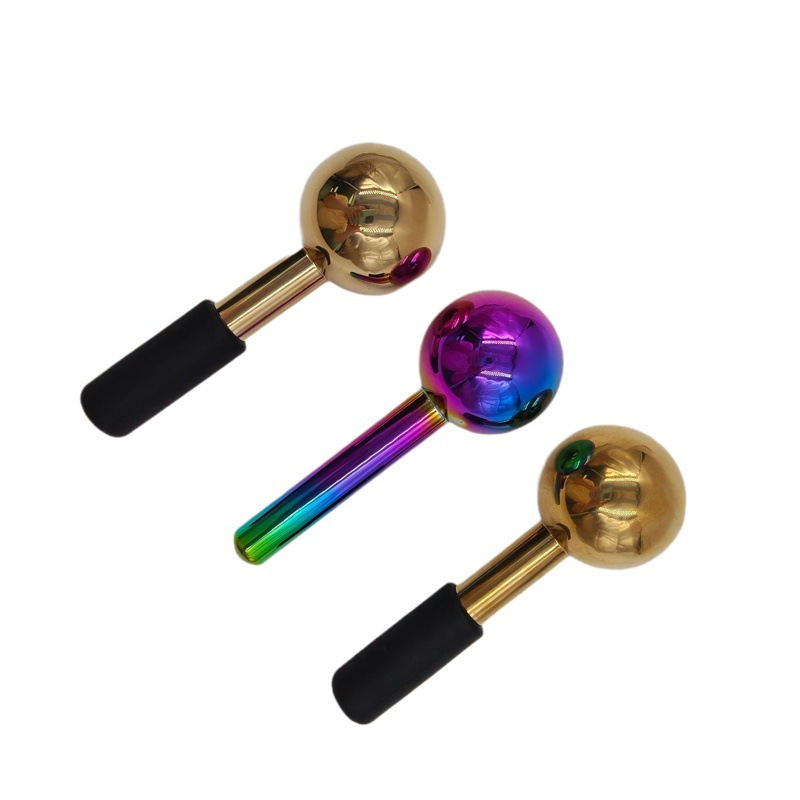 Martillo de belleza de hielo, bola de olas para SPA facial, compresa fría y caliente, herramienta de masaje facial
