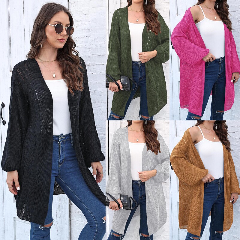 Women's Cardigan Air-Conditioning Shirt Cross-Border European and American Clothing Spring & Fall New Woven Sweater Loose Casual Sweater Jacket 641 Women's Cardigan Air-Conditioning Shirt Cross-Border European and American Clothing Spring & Fall New Woven Sweater Loose Casual Sweater Jacket 641