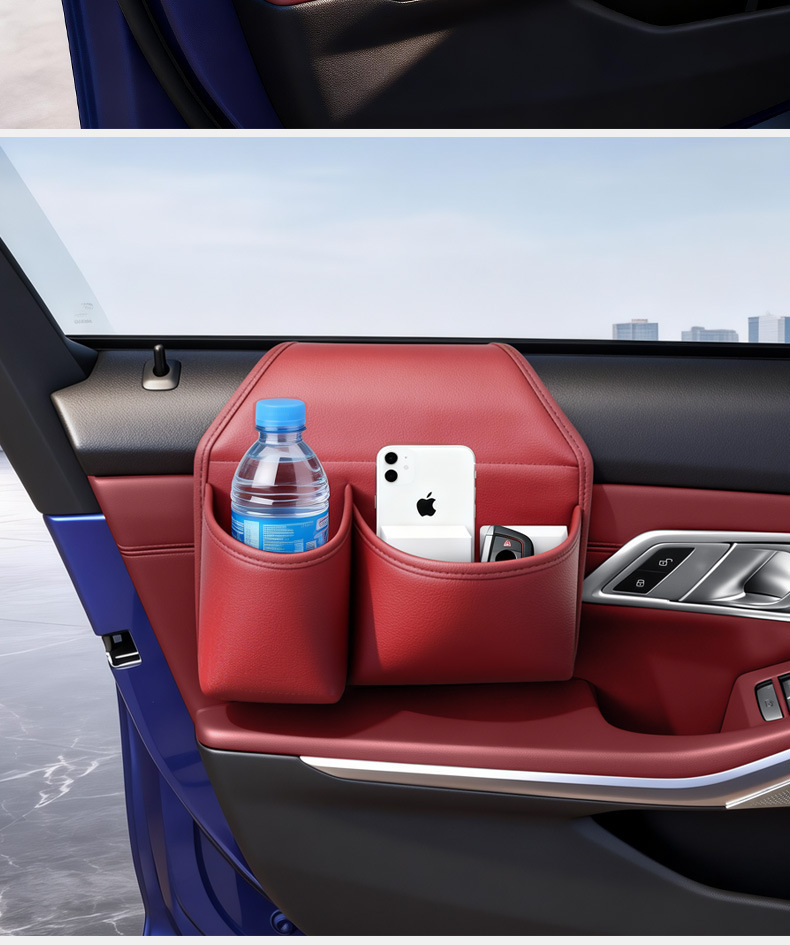 Car Door Storage Box, Car Storage Bag, Water Cup Holder, In-Car Glass Gap Hanging Storage Box for Water Cups