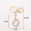 Metal keychain with letters, golden pendant, English letters, wholesale