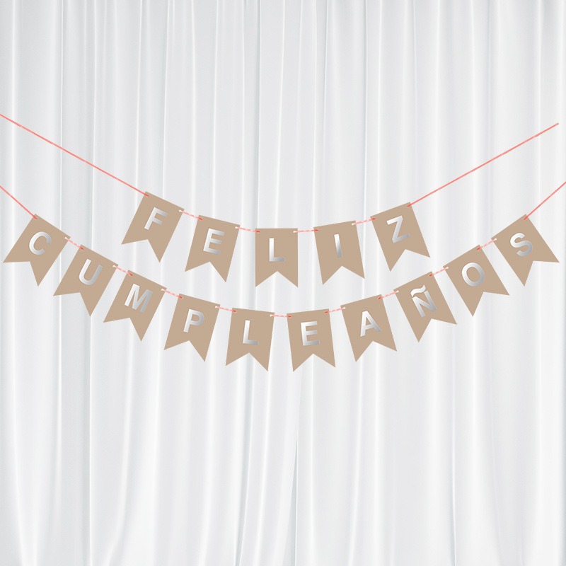 Bandera Láser con Diseño de Puntos en Inglés y Cola de Pez Dorada, Decoración Creativa para Fiestas, Bandera Colgante con Cinta