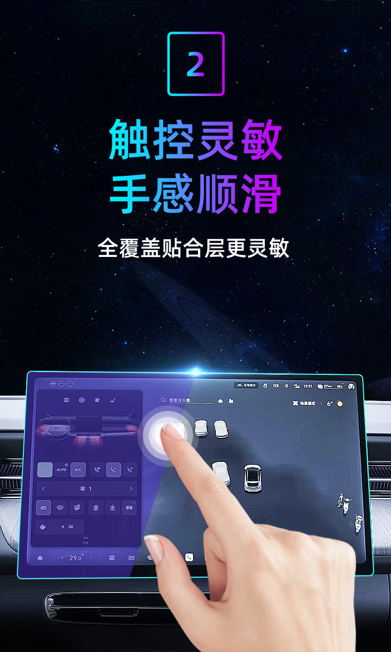 Suitable for 26 models of Xpeng G6 central control tempered film, car navigation screen protector, display screen protective film, dashboard film