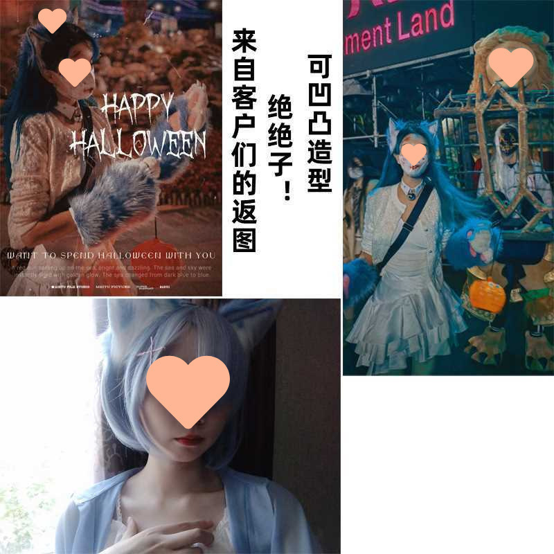 日系头饰猫耳朵发箍狐狸毛绒发卡发饰少女心仿真纯欲风兽耳|undefined