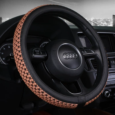 Car Car Handle, Wear-Resistant and Sweat-Absorbent – Steering wheel cover - premium-cayenne-yellow-38cm