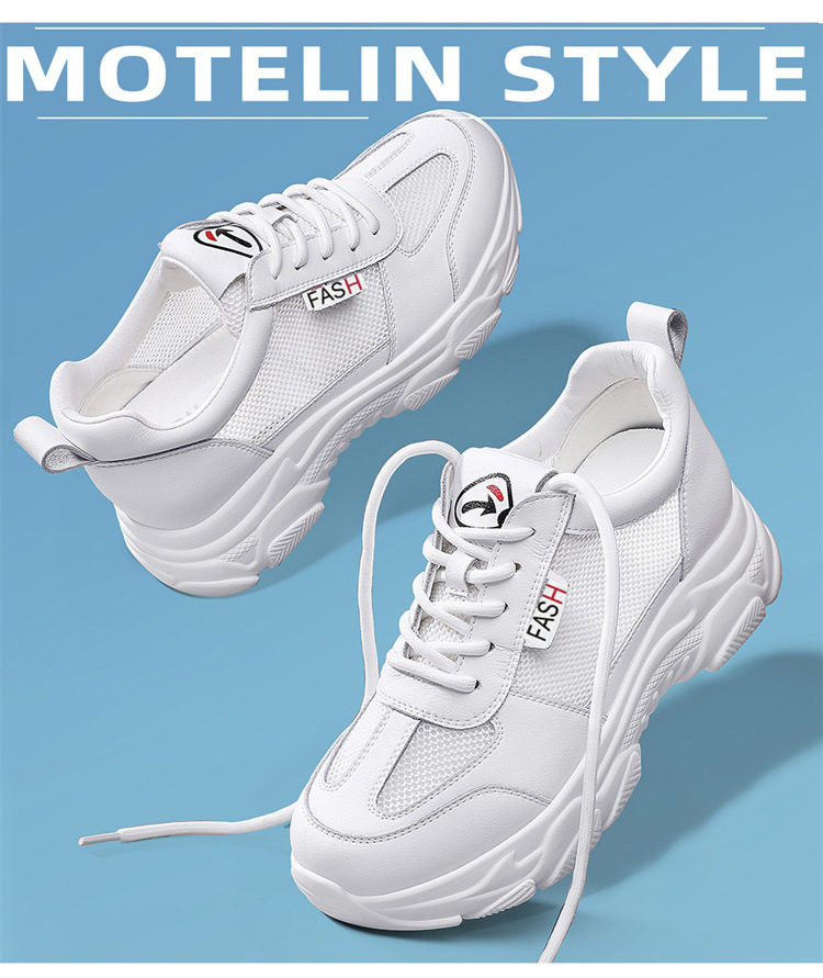 Giày sneaker nữ chunky đế dày lưới thoáng khí mùa hè 2025, gót 5 cm — DH 58316m gót xám cao 5cm, LJ 58098 màu xám, LJ 58098m màu, DH 58316 Màu trắng Chiều cao gót 5cm chi tiết 2